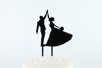 Cake Topper Brautpaar Hochzeit Pärchen tanzend schwarz