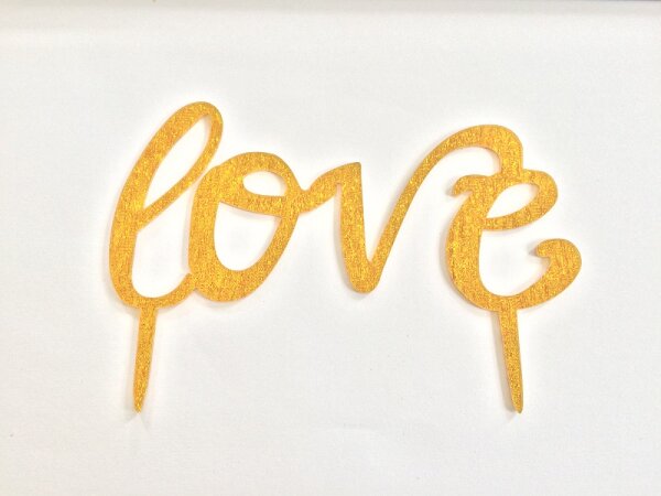 Cake Topper Love gold