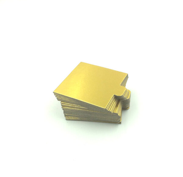 25 Törtchenunterlagen 7,5  x 7,5 cm, 1,5 mm gold