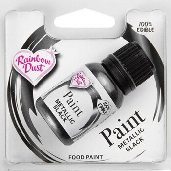 Rainbow Dust Paint - Metallic Black Lebensmittelfarbe 25 ml