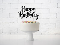 Cake Topper Happy Birthday schwarz