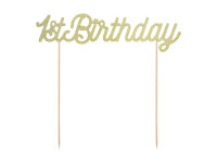 Cake Topper 1st Birthday gold glitter 