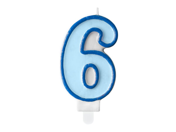 Geburtstagskerze Zahlenkerze Blau - Nummer 6