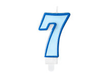 Geburtstagskerze Zahlenkerze Blau - Nummer 7