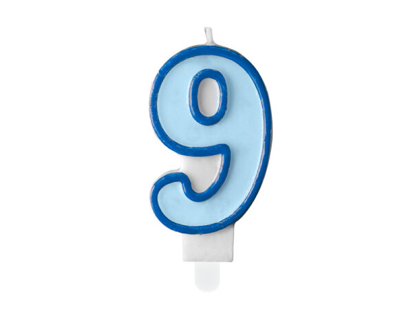 Geburtstagskerze Zahlenkerze Blau - Nummer 9