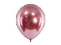 50 Glänzende Ballons Rund Rosegold Party - 30 cm
