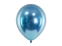 50 Glänzende Ballons Rund Blau Party - 30 cm