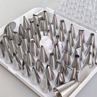 52 tlg Spritztüllen Set Edelstahl inkl. Blumennagel...