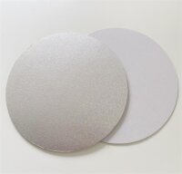 Cake Board Card ø 25 cm SILBER/WHITE rund 3 mm