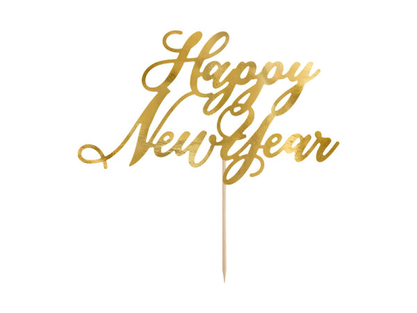 Cake Topper Happy New Year gold