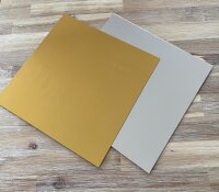 Cake Board Card 32 cm 3 mm GOLD/SILBER  Quadrat...