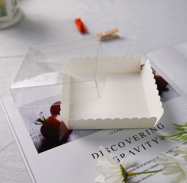 10 Stk. Keksbox Cookie Schachtel Transparent 12,3 x 12,3 x 2,5 cm