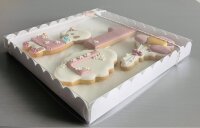 10 Stk. Keksbox Cookie Schachtel Transparent 12,3 x 12,3 x 2,5 cm