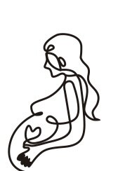 Cake Topper Line Art Silhouette - Pregnant Woman