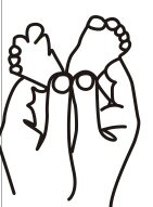 Cake Topper Line Art Silhouette - Baby Feet