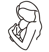 Cake Topper Line Art Silhouette - Mother with Newborn