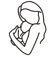 Cake Topper Line Art Silhouette - Mother with Newborn