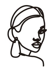 Cake Topper Silhouette - Woman with Hair