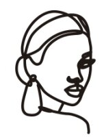 Cake Topper Line Art Silhouette - Woman with Hair