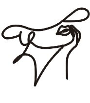 Cake Topper Line Art Silhouette - Woman with Hat
