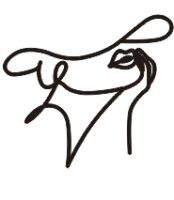 Cake Topper Line Art Silhouette - Woman with Hat