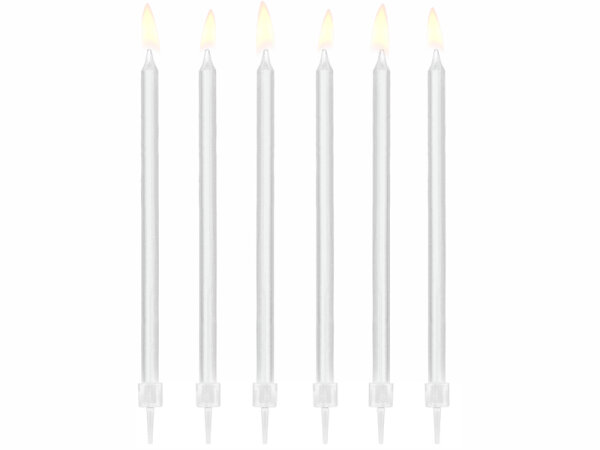 Geburtstags Kerzen Weiß 14  cm - 12 Stk.