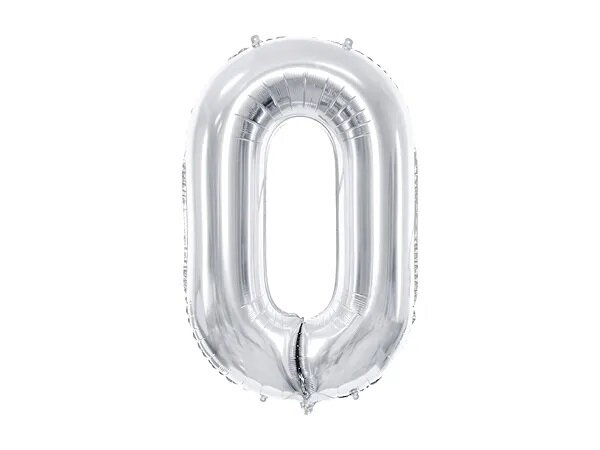 XXL Folienballon Nr 0 ,  86 cm - Silber