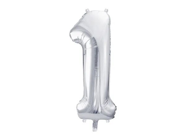 XXL Folienballon Nr 1 ,  86 cm - Silber