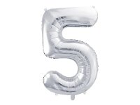 XXL Folienballon Nr 5 ,  86 cm - Silber
