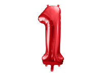 XXL Folienballon Nr 1 ,  86 cm - Red