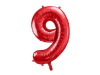 XXL Folienballon Nr 9 ,  86 cm - Red