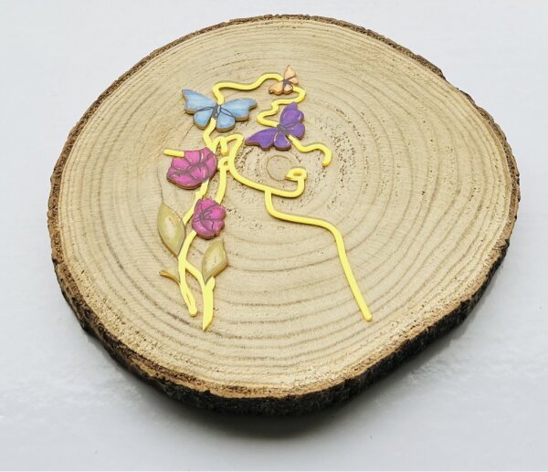 Cake Topper Line Art Silhouette - Butterfly