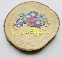 Cake Topper Line Art Silhouette - Flower