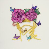 Cake Topper Silhouette - Roses / Butterfly 