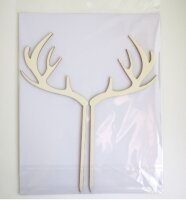 Cake Topper Holz Weihnachten - Rentier Geweih