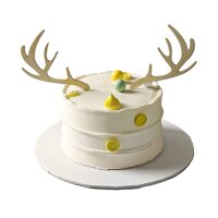 Cake Topper Holz Weihnachten - Rentier Geweih