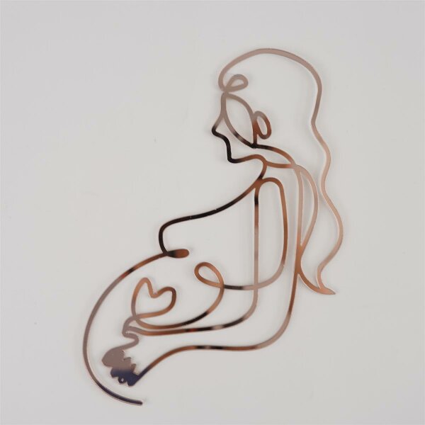Cake Topper Silhouette - Pregnant Woman - Rose