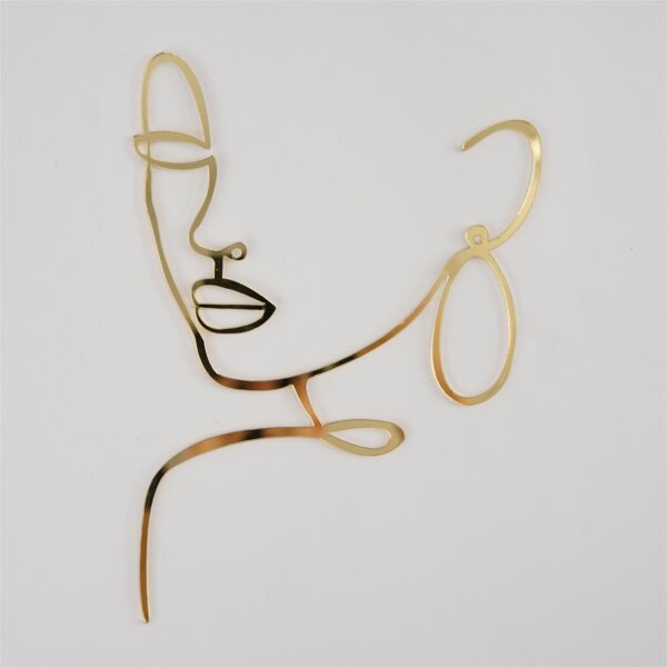 Cake Topper Line Art Silhouette - Woman - Gold