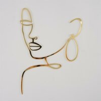 Cake Topper Silhouette - Woman - Gold 