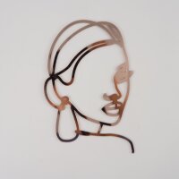Cake Topper Line Art Silhouette - Woman with Hair - Rose