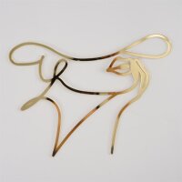 Cake Topper Line Art Silhouette - Woman with Hat - Gold