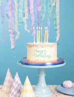 Gedrehte Geburtstags-Kerzen pastell 8,5 cm - 6 Stück