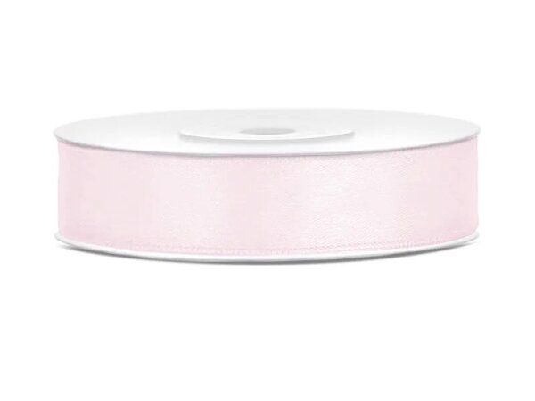 Dekoband Geschenkband Schleifenband 12mm, 25 M Rolle - light Powder Pink