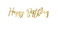 Banner Happy Birthday 16,5  x 62 cm - Gold