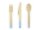 Holzbesteck Set 18 Tlg., 16 cm - Hellblau