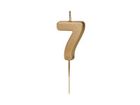 Zahlenkerze Kerze 4,5 cm Gold - Nummer 7
