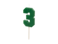 Zahlenkerze Kerze 6 cm Grün - Nummer 3