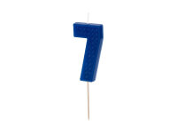 Zahlenkerze Kerze 6 cm Blau - Nummer 7