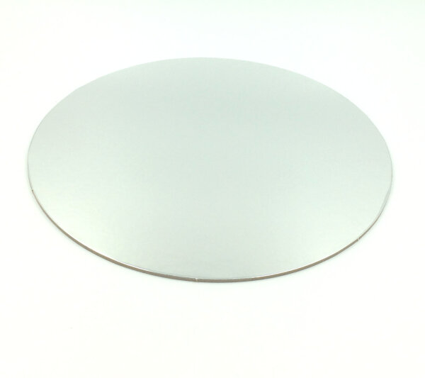 Cake Board Card ø 25 cm SILBER rund 1,5 mm - 10 Stück