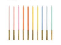 Glatte Geburtstags Kerzen Farb Mix 14  cm - 10 Stk.